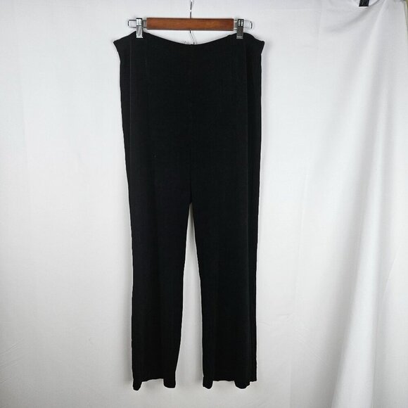 Chicos Travelers Black Pants Size 3 XL Short Stretch Slinky Knit Pull On - Picture 1 of 10